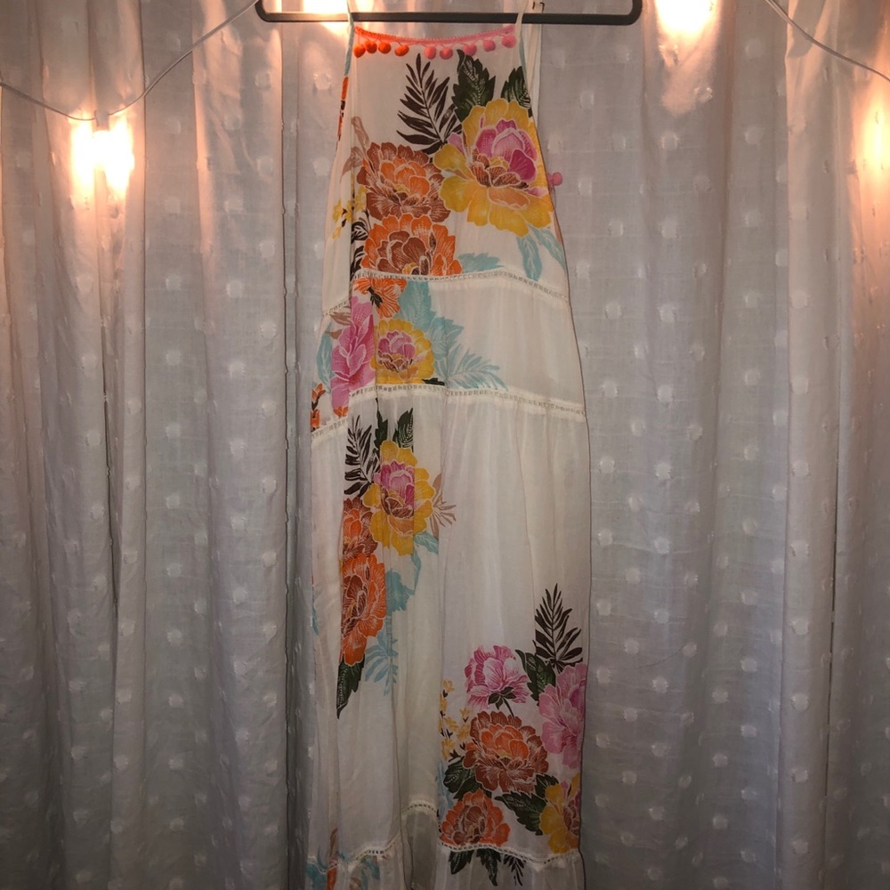 Anthropologie Pom/Floral Maxi Dress - Size XS